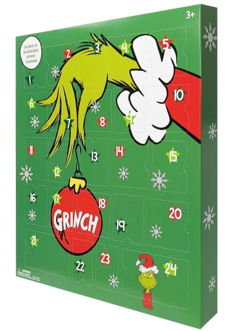 Dr. Seuss The Grinch Green Advent Calendar - Holiday Countdown. NWT.